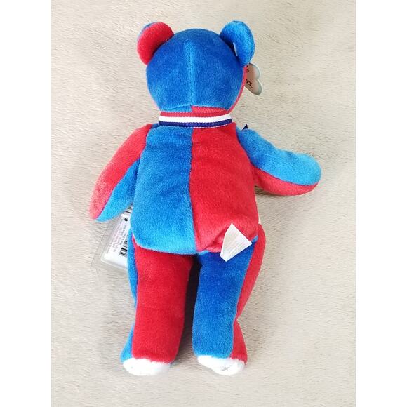 God Bless America Holy Bears 2001 Beanie Plush Patriotic 9" Red Blue White - Picture 8 of 12